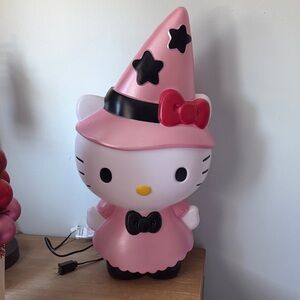 New Hello Kitty Halloween Pink Witch Light-Up Blow Mold